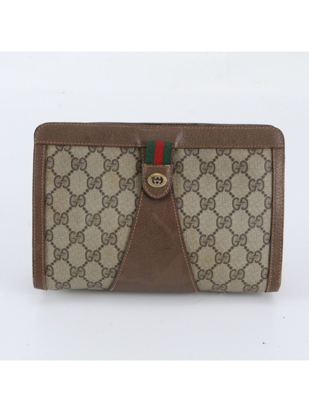 Gucci Vintage GG Supreme Leather Clutch Pouch Business